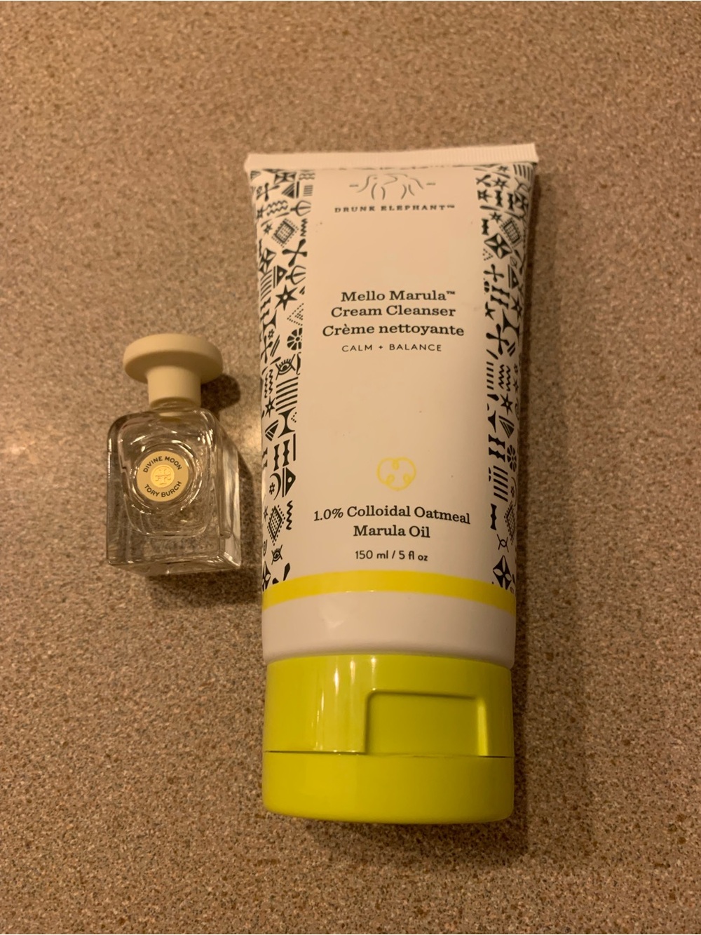Drunk Elephant Mello Marula Cream Cleanser - and Tory Burch divine moon